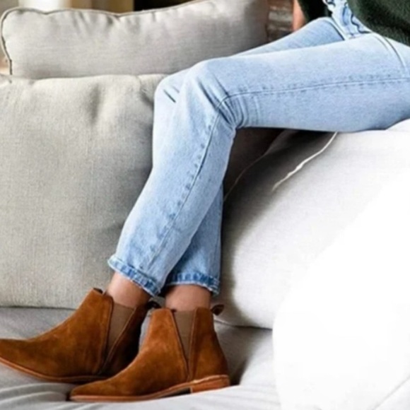 Nisolo Womens Nutmeg Suede & Leather Chelsea Every Day Boots Booties Size 9 - Picture 3 of 13